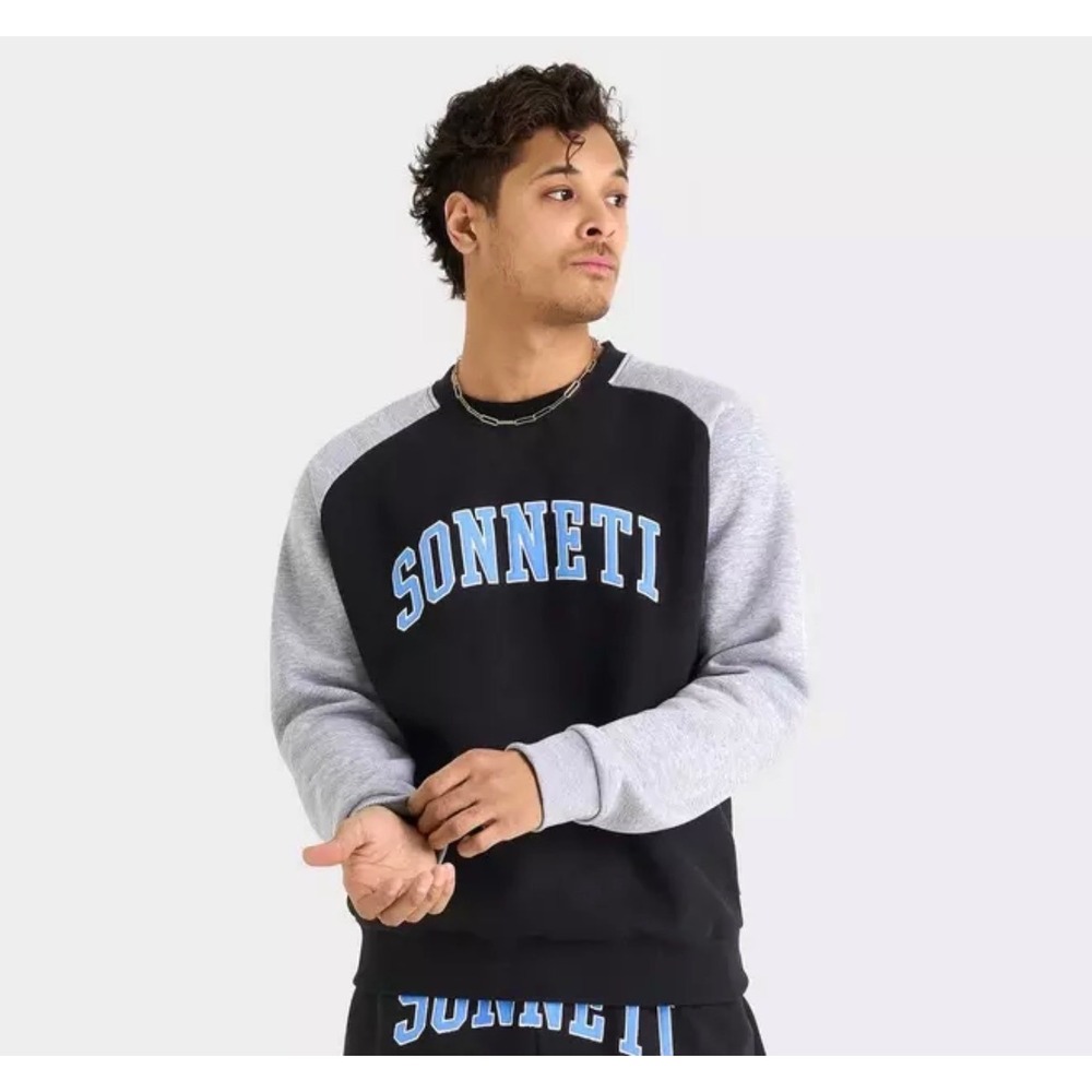 Sonneti Men's Crewneck – Black with‎ Grey Sleeves – Size Large – NWT